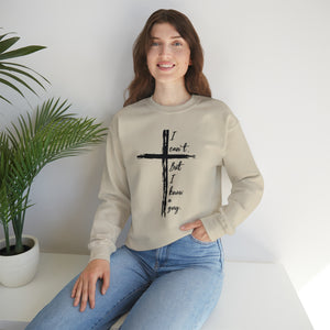 I Can't. But I Know a Guy Sweatshirt with Distressed Cross - Faith-Based Humor - Funny Christian sweatshirt