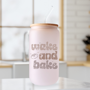  Wake and Bake Can Glass - Sourdough Bread Lover Gift - Baker coffee glass
