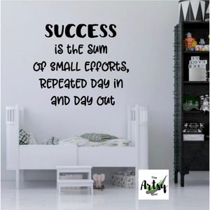 Succes is the sum of small efforts, Math classroom decal, classroom door decal