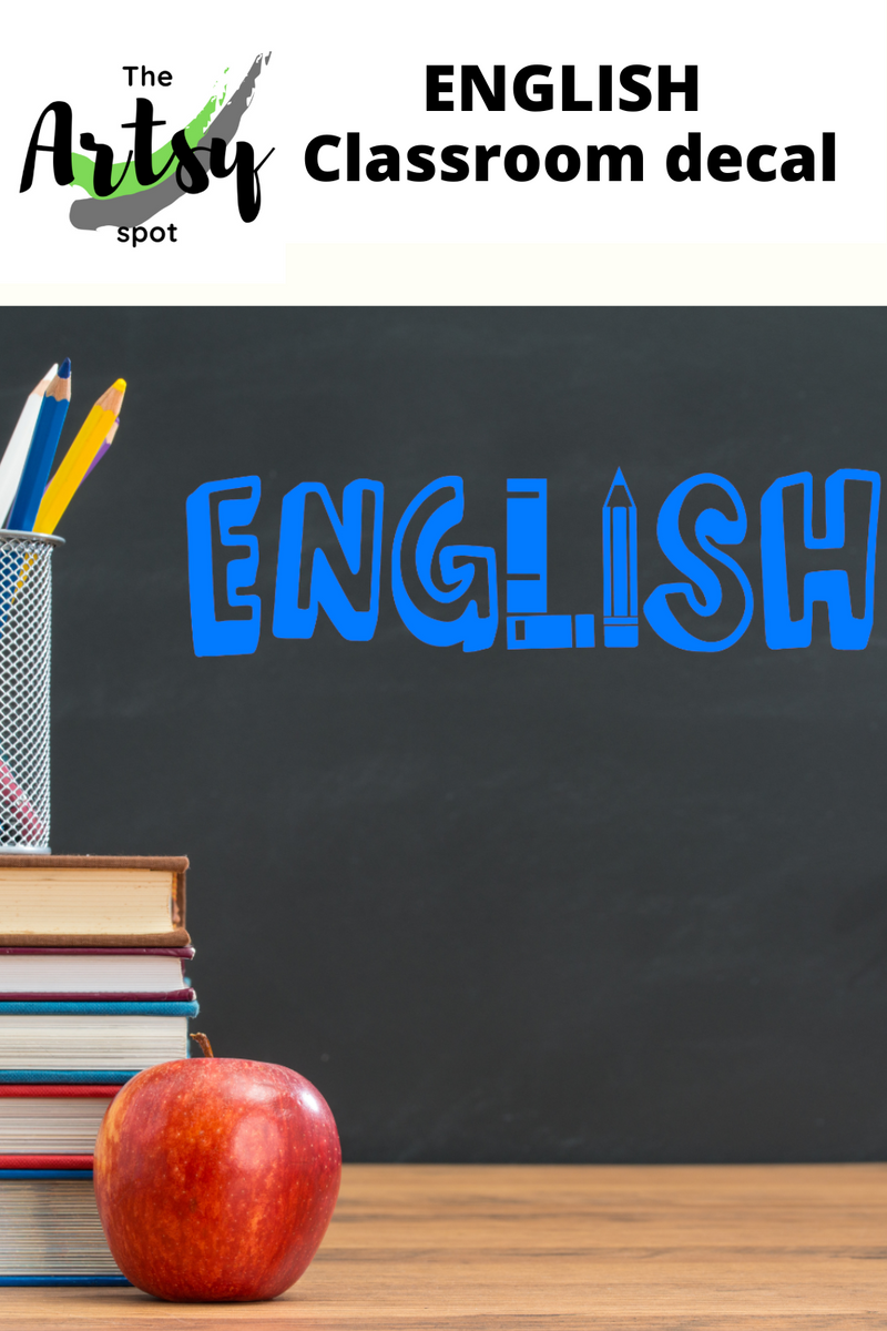 English decal, English Teacher door Decal, door decal for English class
