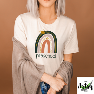 Preschool shirt, Preschool teacher shirt, neutral rainbow shirt for teacher, Rainbow teacher shirt, Back to school shirt for preschool