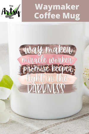 Waymaker coffee mug, Waymaker Miracle worker Promise Keeper Light in the Darkness Coffee Cup, Christian mug, Christian song lyrics gift