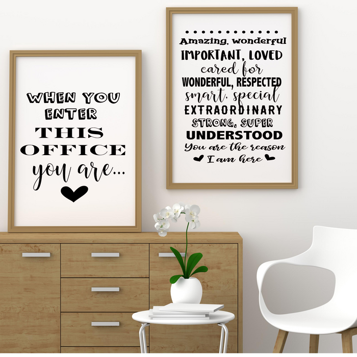 When you enter this office...set of 2 office posters