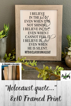 Holocaust wall quote FRAMED print Pinterest image