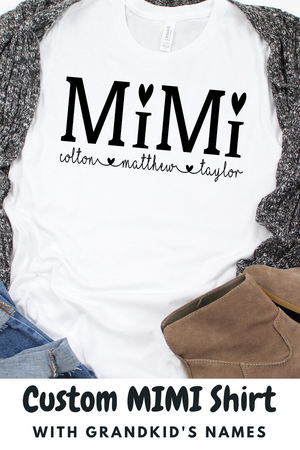 Personalized Mimi shirt with grandkid's names, Gift for Mimi, MOther's day gift