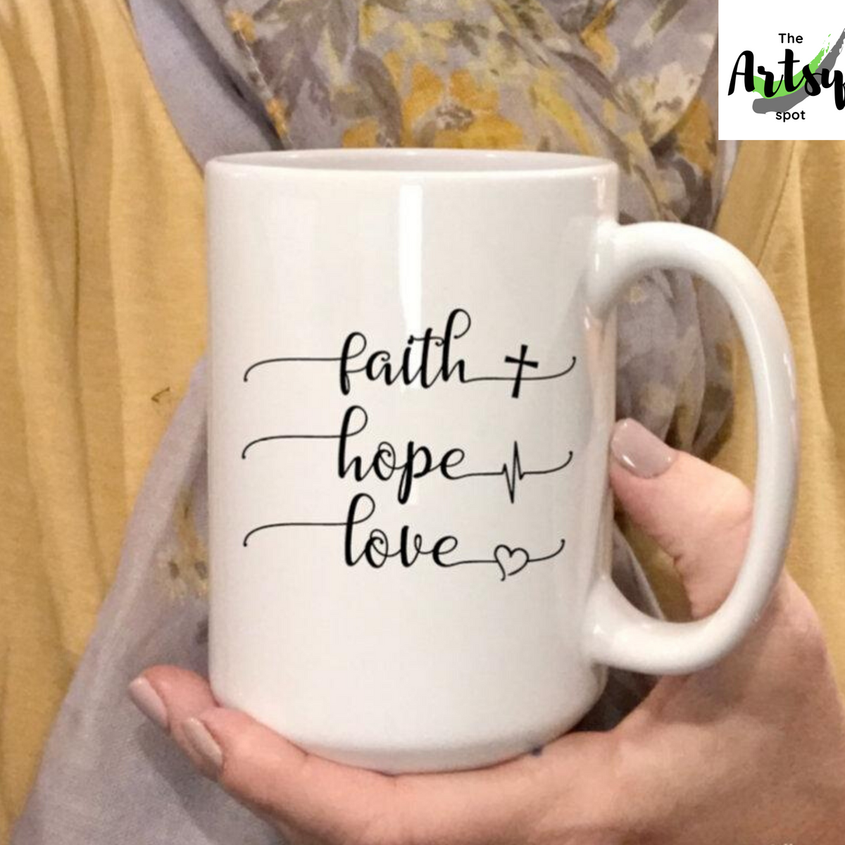 Faith, Hope, Trust & Be Still Stoneware Mug Set