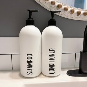 32 oz. Refillable Shampoo and Conditioner bottles with pump