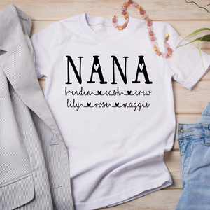 Personalized Nana shirt with grandkid's names, Custom Nana shirt, Gift for Nana, personalized shirt for Nana, Mother's day gift