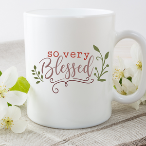 So very blessed coffee mug, Blessed Coffee Cup, Christian mug, Christian gift, Faith mug, Blessings mug