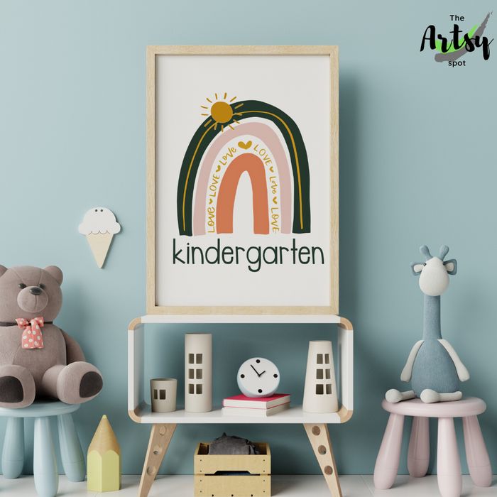 Neutral Rainbow Kindergarten Poster