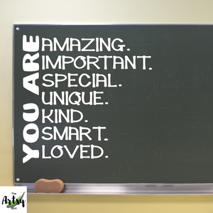 You are.. Positive affirmations decal, Classroom door decal, School decal