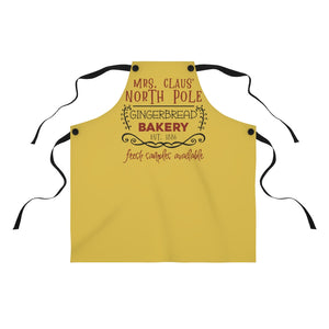 Mrs. Claus' North Pole Gingerbread Bakery, Christmas cookie apron for a cook
