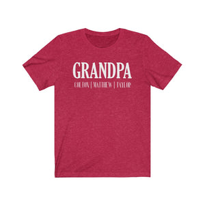 Personalized Grandpa shirt with kid's names, custom shirt for Grandpa with grandkid's names, Father's Day gift