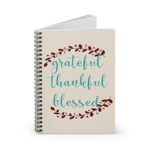 Grateful Thankful Blessed, Fall Notebook, Bible Study journal, Bible Study journal, Notebook - Ruled Line