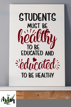Students Must Be Healthy to Be Educated Poster, pinterest image