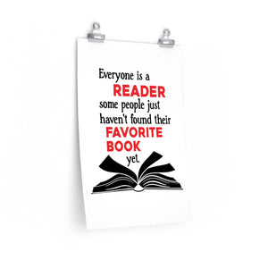 Everyone is a reader poster, librarian poster, school office poster