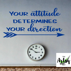 Your attitude determines your direction with arrow wall decal, child's bedroom, classroom wall decal