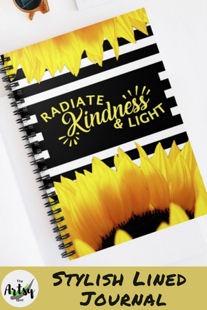 Radiate Kindness and Light, Kindness Journal, lined Notebook, bible study journal, lined journal, Teacher journal, motivational journal 