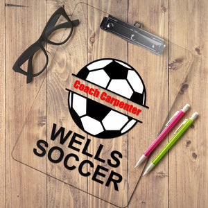 Personalized soccer clipboard, soccer coach gift, soccer coach clipboard