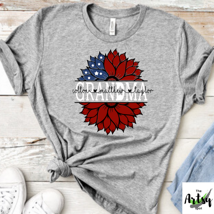 Patriotic Personalized Grandma Shirt (or MOM, NANA...)