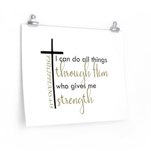 Philippians 4:13 wall art print, I can do all things through Christ poster