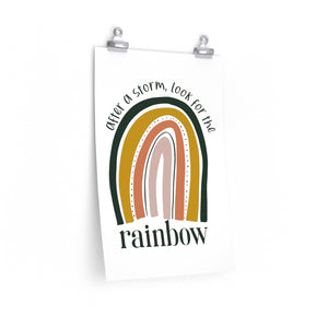 positive saying with rainbow on a wall art print, rainbow poster for bedroom, rainbow poster for classroom wall