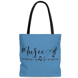 Music It's not what I do it's who I am, music tote bag, music lessons bag, piano lessons bag for music lover, music bag for piano lessons