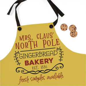 Mrs. Claus' North Pole Gingerbread Bakery. Est. 1886 Fresh Samples Available, Christmas Apron for a christmas gift for mom