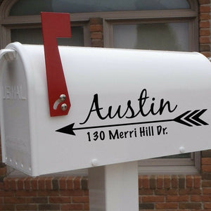 Mailbox decal, Mailbox address decal, trendy arrow design mailbox address