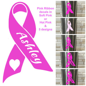 Pink Ribbon Breast Cancer DECAL, survivor decal, pink ribbon decal, think pink decal
