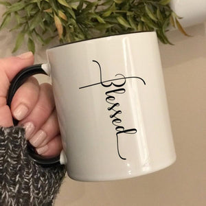 blessed coffee mug, Christian wedding gift or housewarming gift 