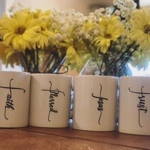 faith coffee mug, blessed mug, trust mug, jesus mug, Christian wedding gift or housewarming gift 