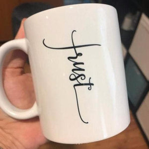trust coffee mug, Christian wedding gift or housewarming gift 