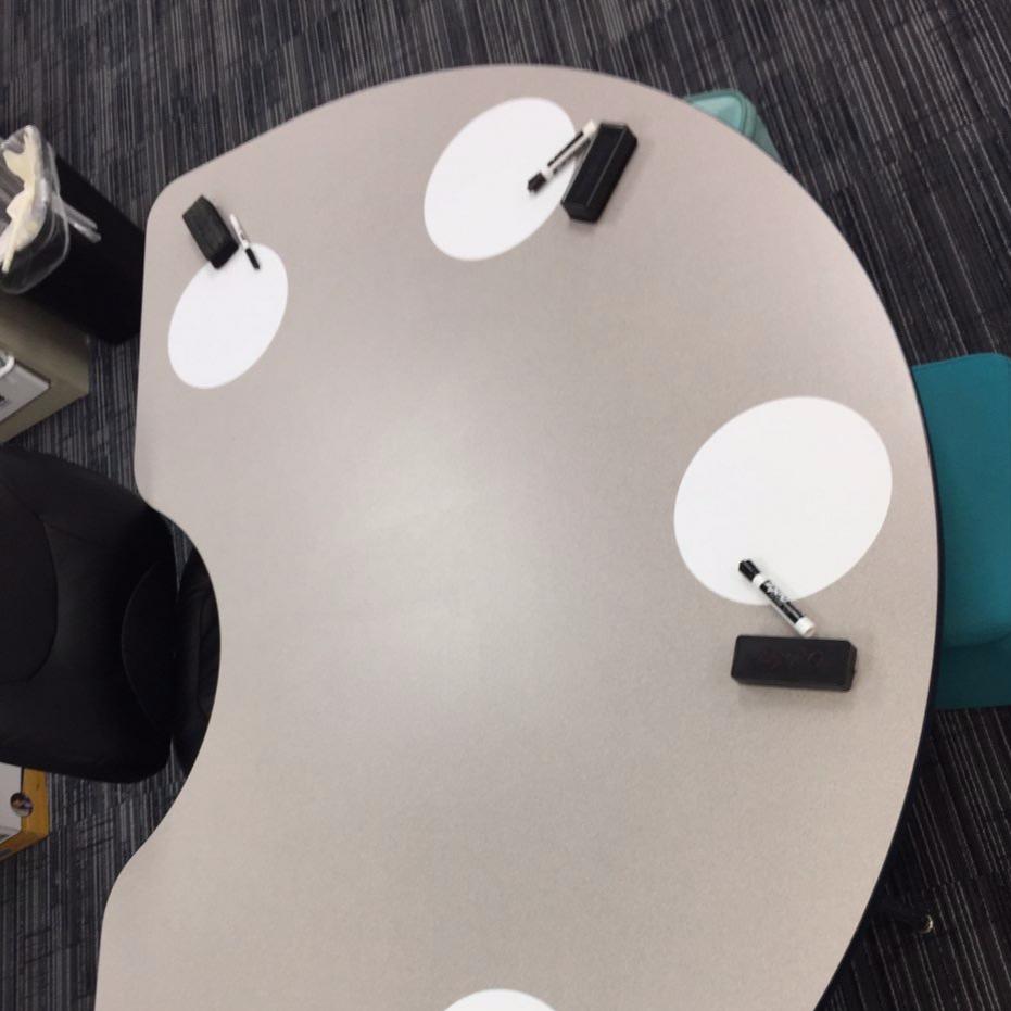 White dry erase circles decals for classroom, Polka dot dry erase