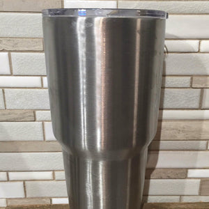 Silver double walled insulated tumblers, 30 oz and 20 oz