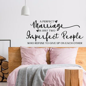 A perfect marriage is ..., DIY Wedding sign decal or master bedroom decal