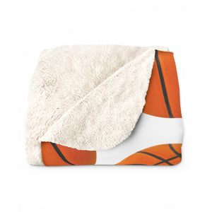 Basketball blanket with name, Personalized sports Sherpa Blanket