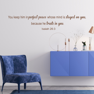 Isaiah 26:3 Bible Verse Wall Decal – Perfect Peace decal -Bible Verse Decal - Church wall decor - Scripture decal