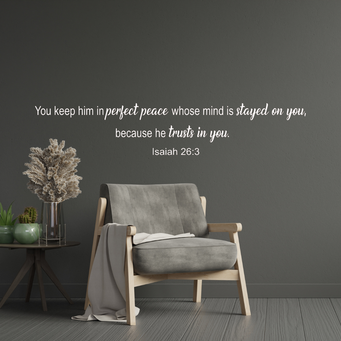 Isaiah 26:3 Bible Verse Wall Decal – Perfect Peace decal