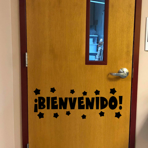 Bienvenido Decal, Mexican restaurant window decal, Spanish Welcome sign, Spanish Class decal, High school decor, Spanish Teacher