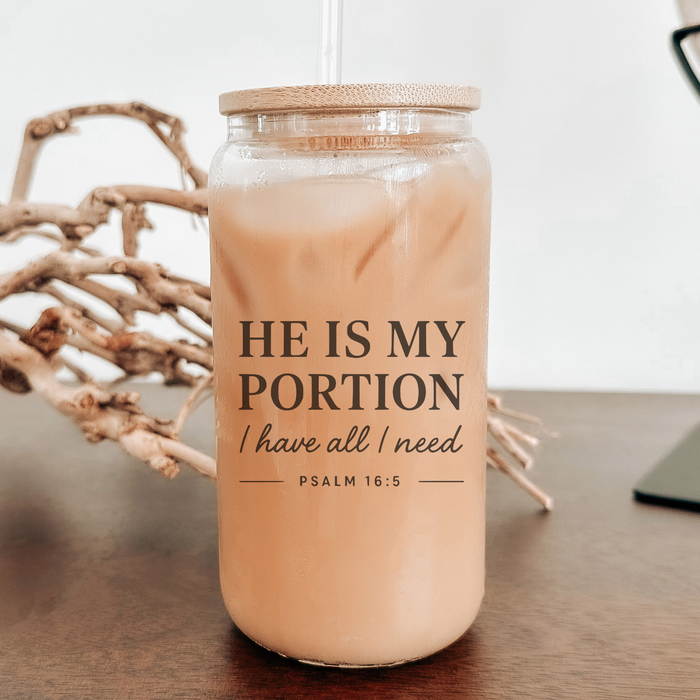 He Is My Portion Scripture Can Glass – Psalm 16:5 Christian Gift