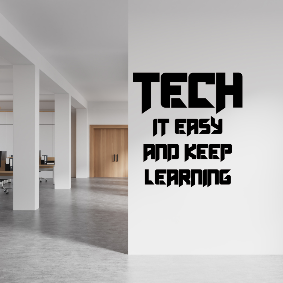 Tech Class Sticker Tech It Easy and Keep Learning, Technology Classroom Decal, Computer ...