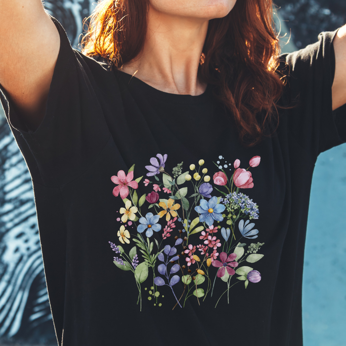 Floral shirt, feminine t-shirt with flowers