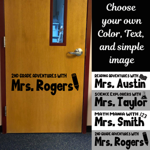 Personalized Door Decal, Teacher name and Subject