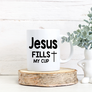 Jesus Fills My Cup, Jesus coffee mug, Christian coffee cup, Faith inspired gift, Jesus coffee cup, Christian gift idea