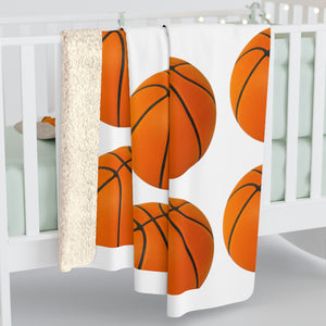 Basketball blanket with name, Personalized sports Sherpa Blanket