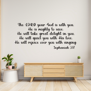 Zephaniah 3:17 Bible Verse Wall Decal