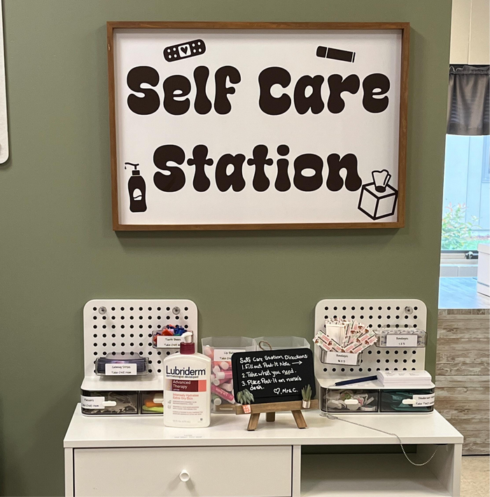 Self Care Station, Decal for School Nurse Office