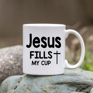 Jesus Fills My Cup, Jesus coffee mug, Christian coffee cup, Faith inspired gift, Jesus coffee cup, Christian gift idea