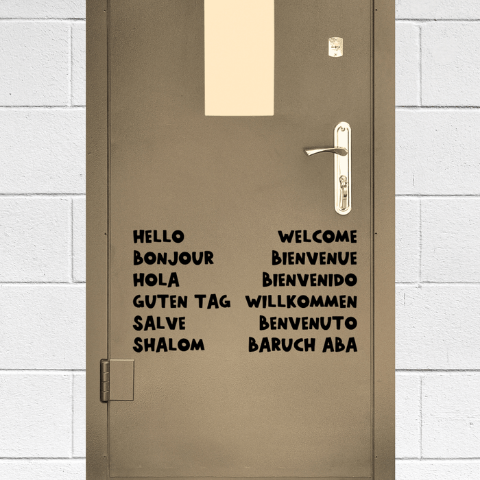 Hello and Welcome in Multiple Languages, Decal, Multicultural decor ...